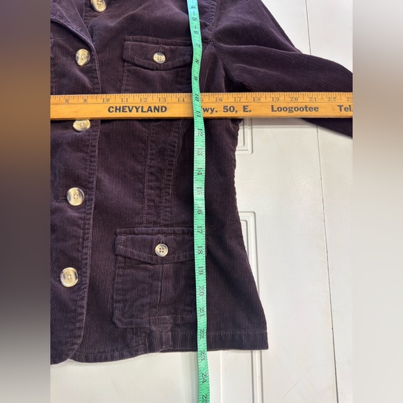 Van Heusen Women’s Sz M Y2K Purple Burgundy Corduroy Denim Jean Jacket Cotton - Picture 4 of 6